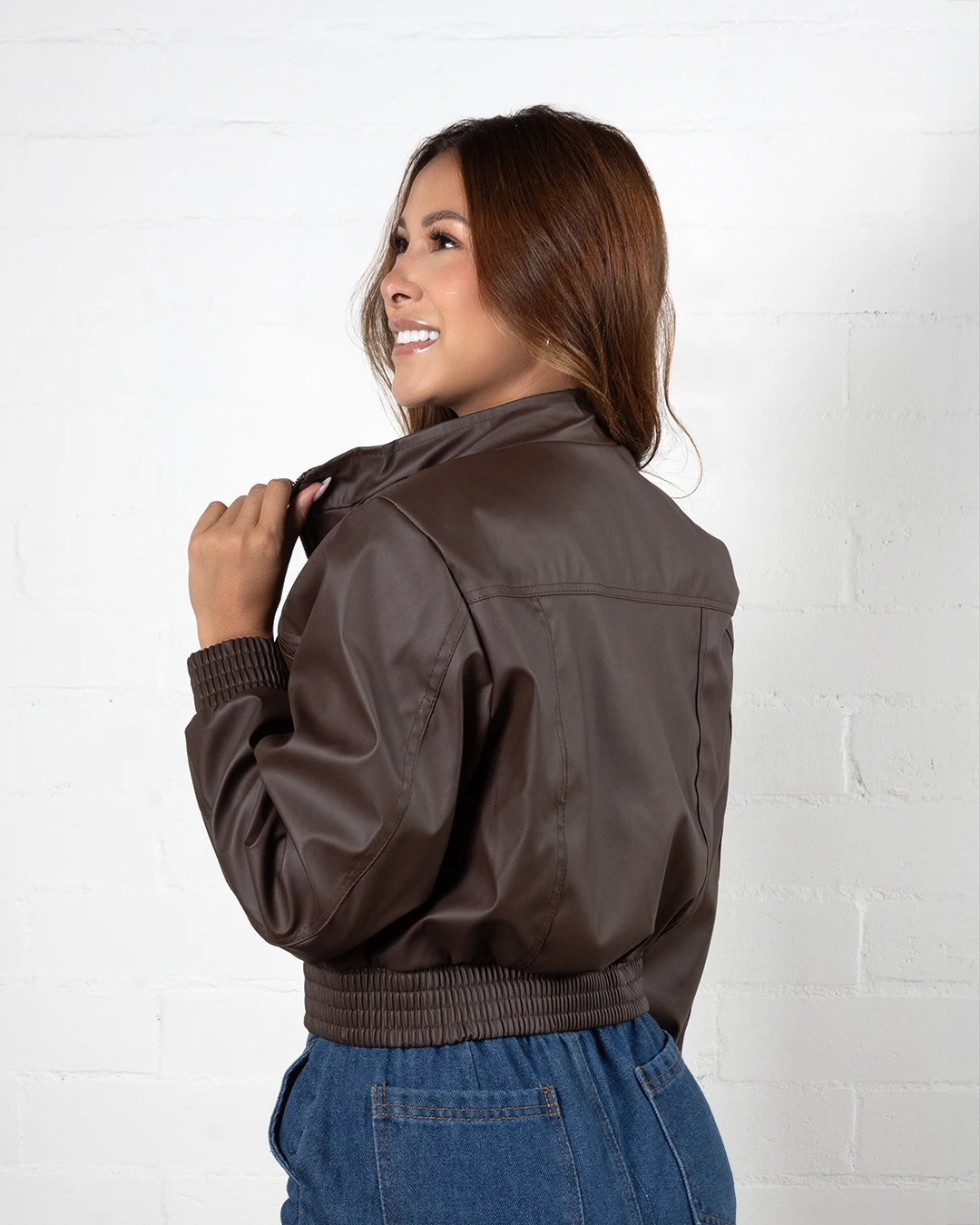 Chaqueta Dama Cuero Sintetico Cremalleras REF 20018 - Image 4