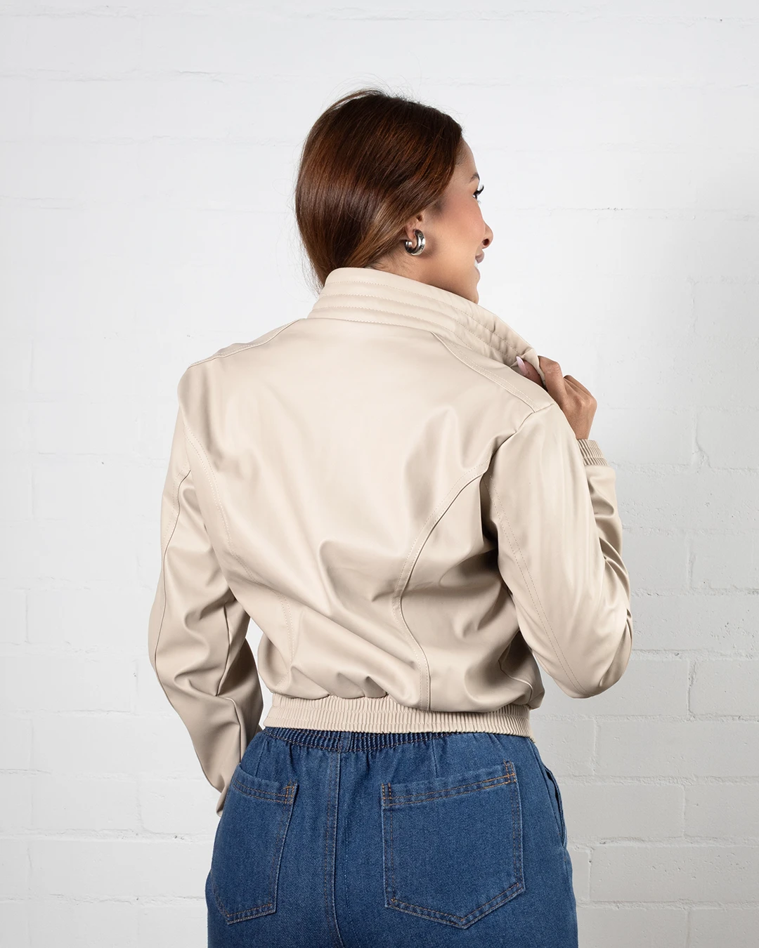 Chaqueta Dama Cuero Sintetico Liso REF 20058 - Image 8