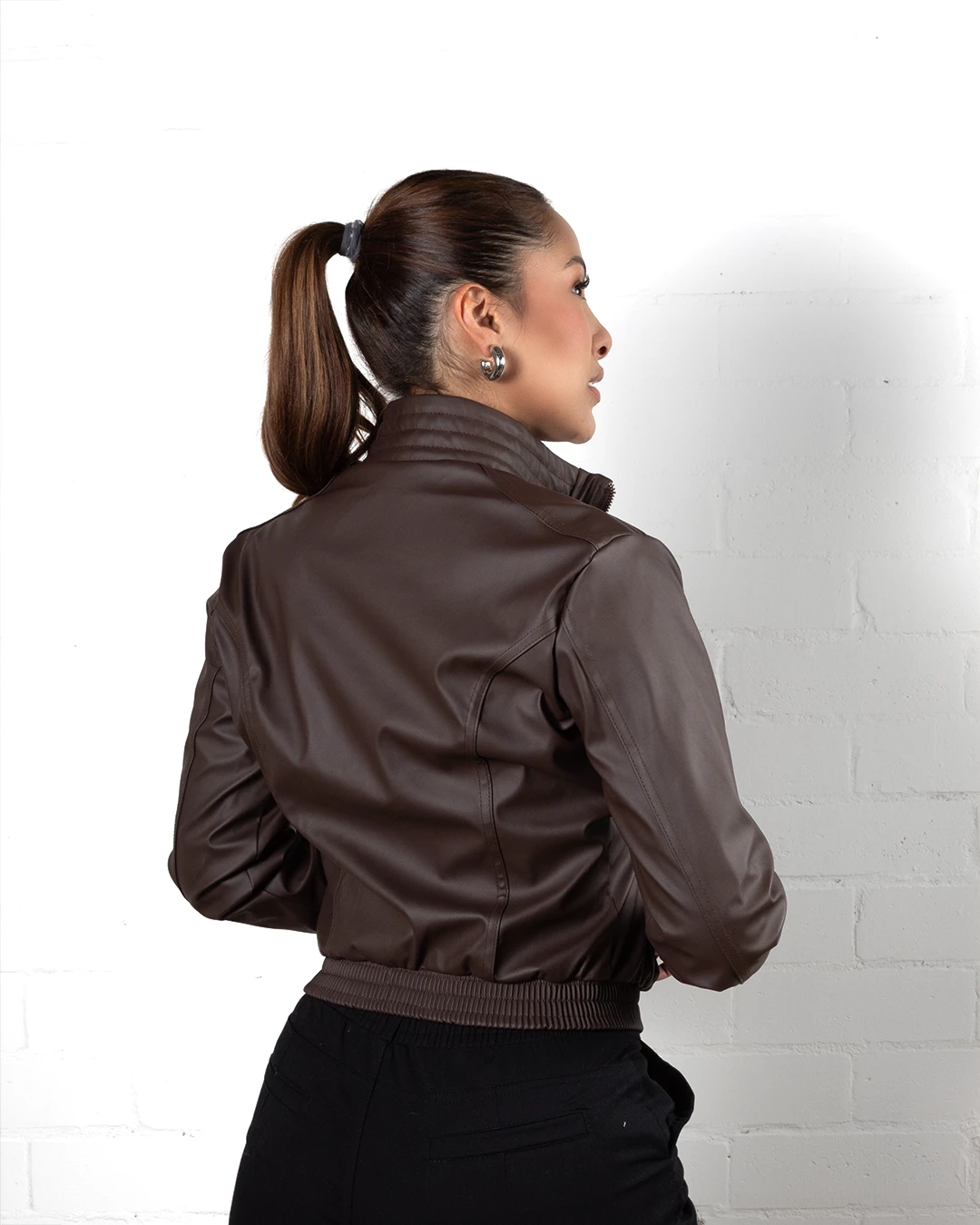 Chaqueta Dama Cuero Sintetico Liso REF 20058 - Image 6