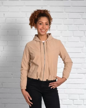 Chaqueta Dama London Capucha Cintura Ajustable REF 20115